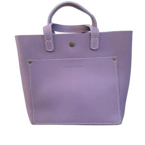 NEW Portland Leather Goods Lavender Mini Snap Crossbody Tote Bag